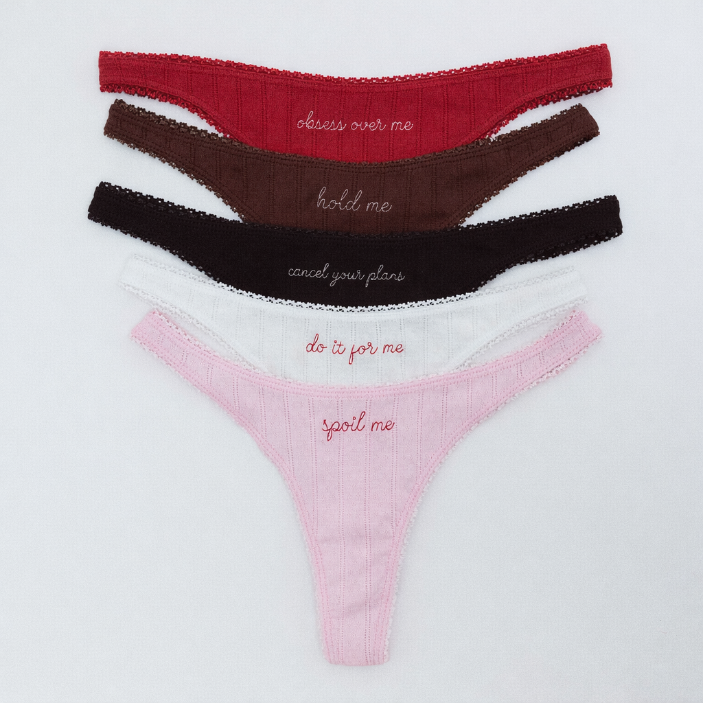 Pointelle Thong 5-Pack - Love Languages