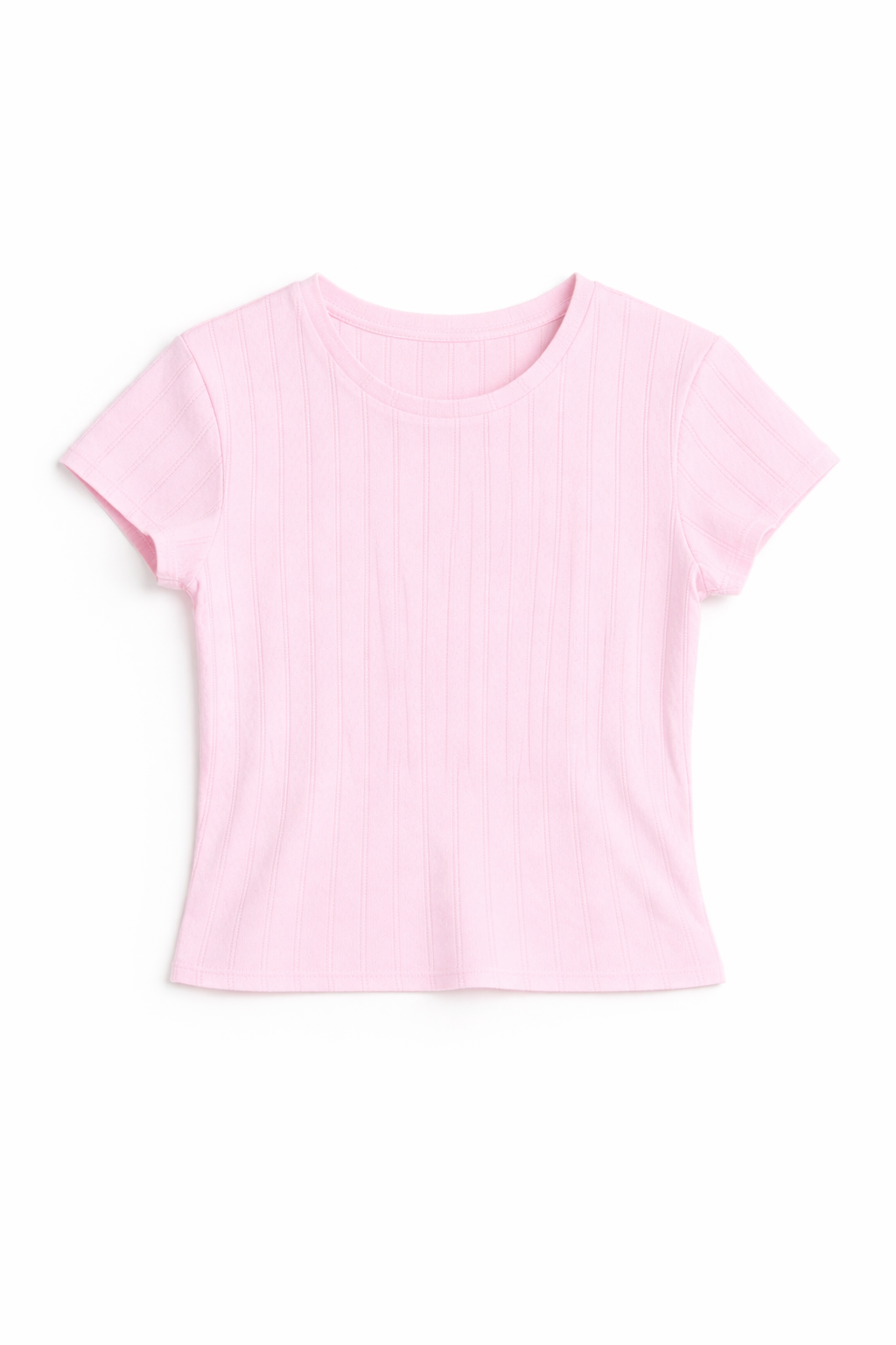 Pointelle Cap Sleeve Tee - Pink