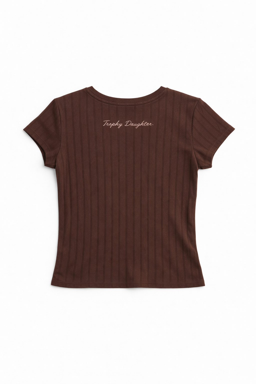 Pointelle Cap Sleeve Tee - Brown