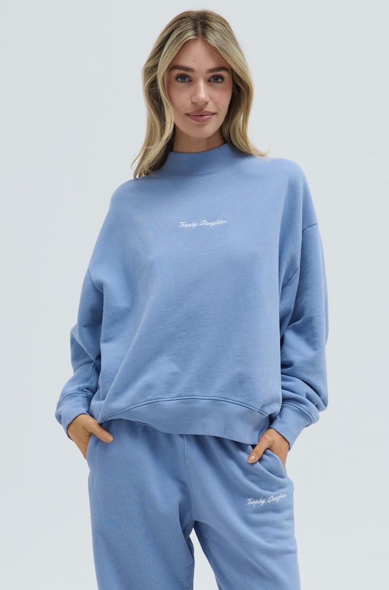 Carrie Signature Mock Neck - First Class Blue