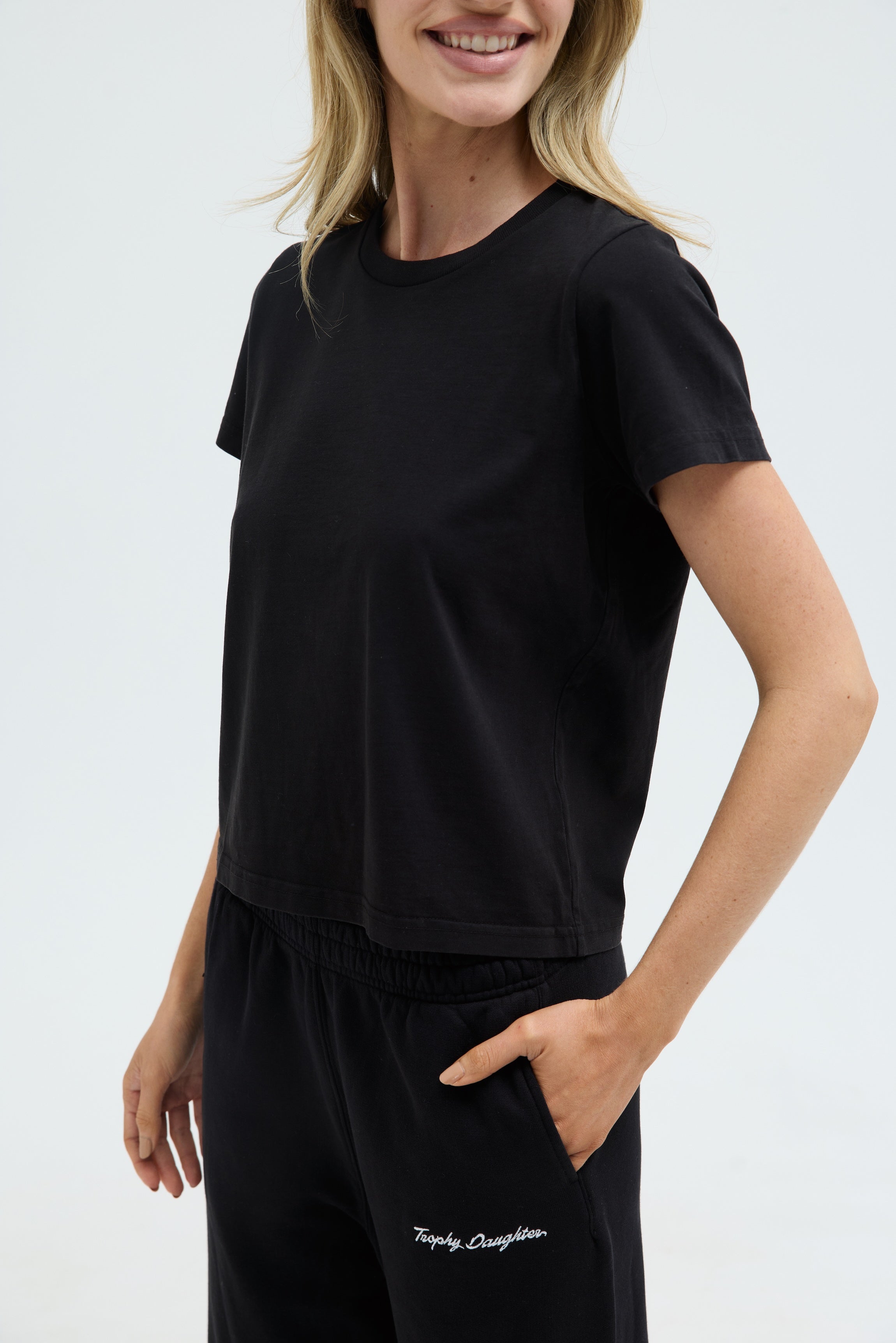 Jacqueline Signature Tee - Private Jet Black
