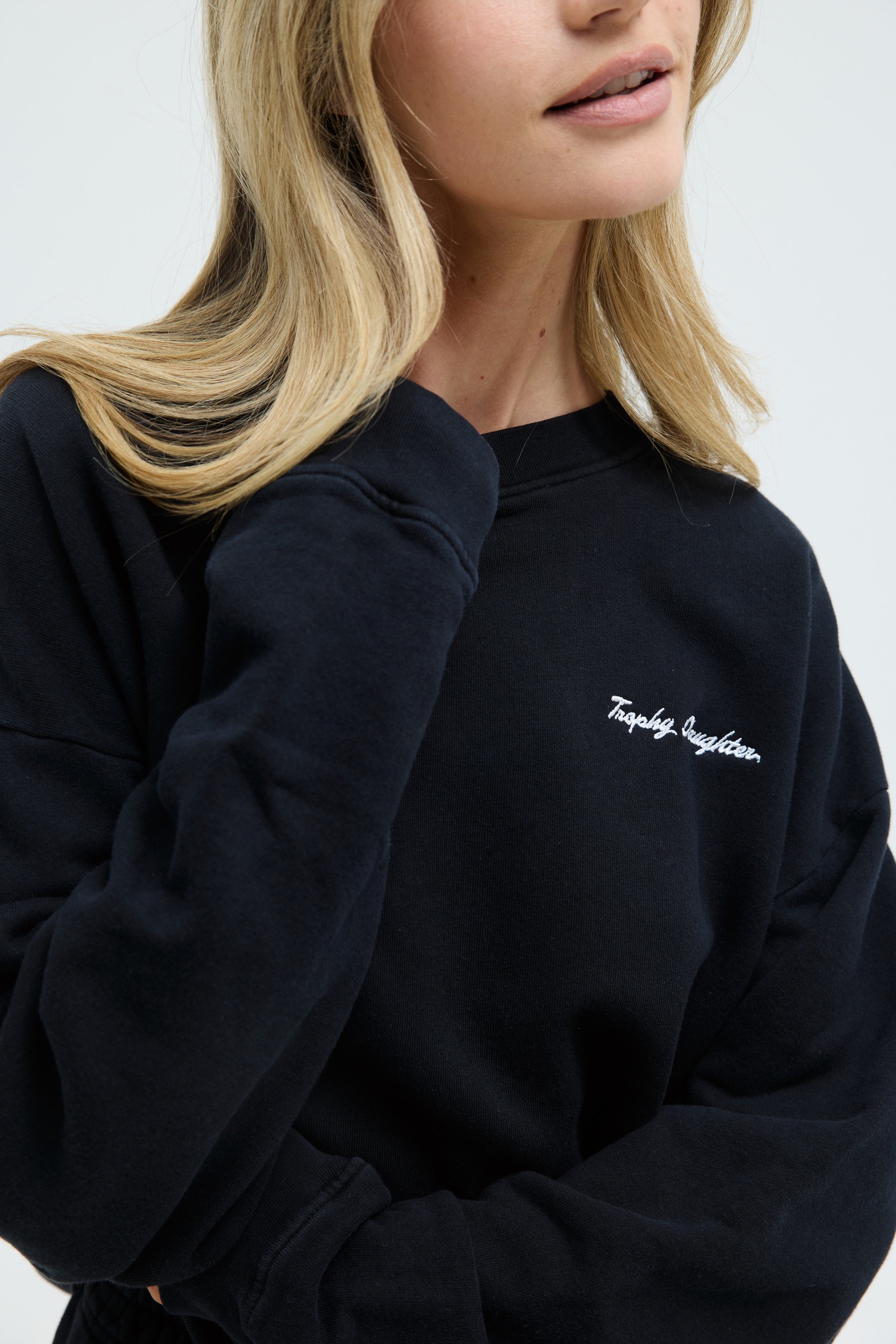 Chloe Signature Crewneck - Private Jet Black